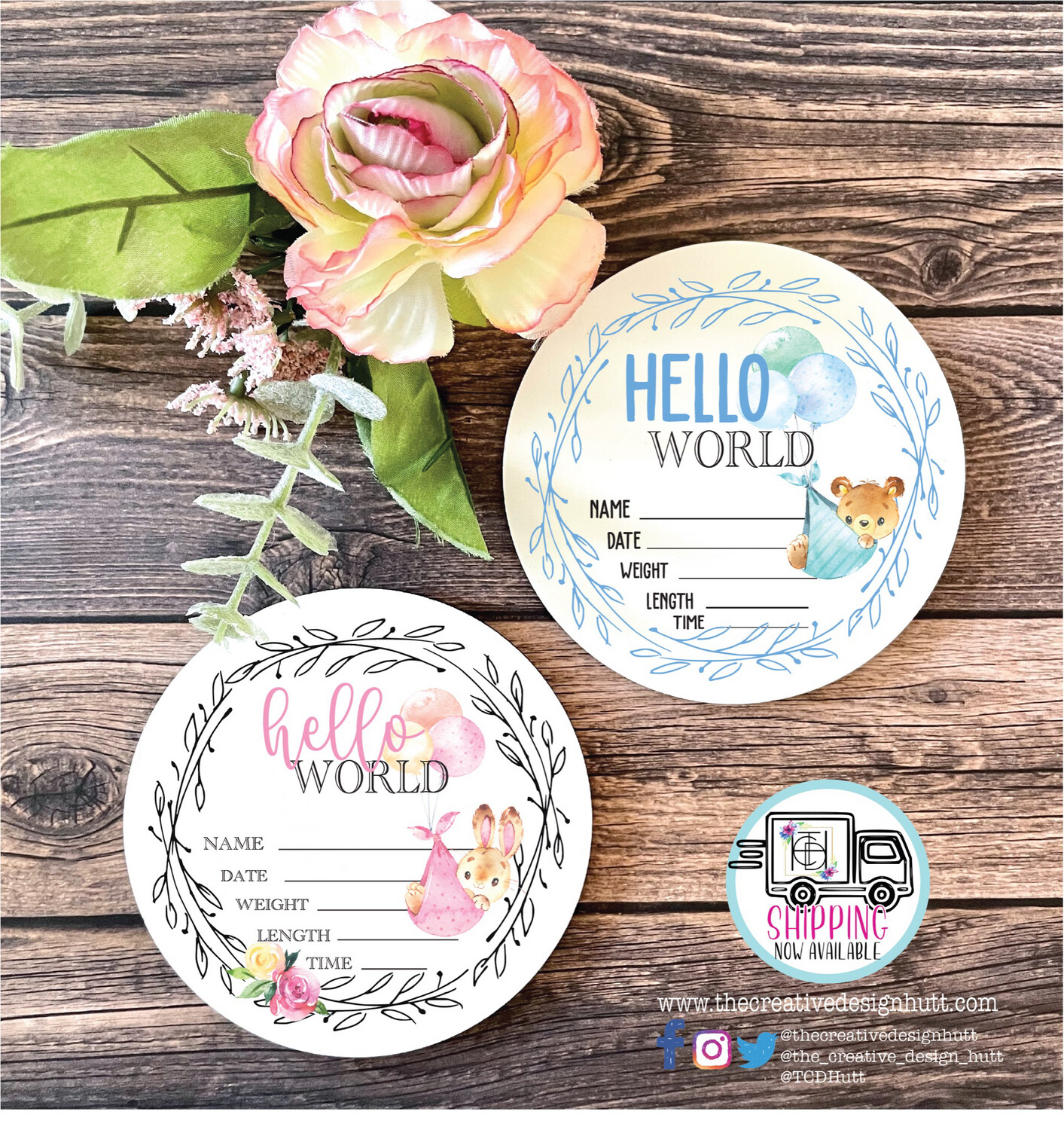Birth Announcement Ceramic Disks