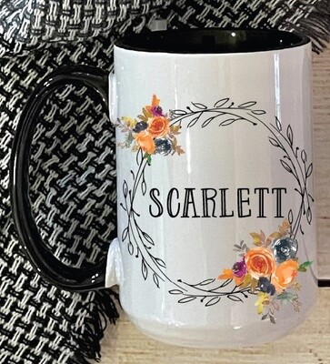 Floral wreath mug