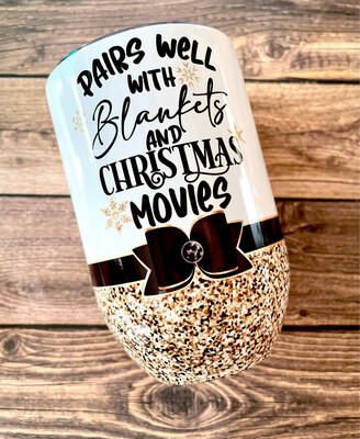 Wine Tumbler - Full Top To Bottom Design 