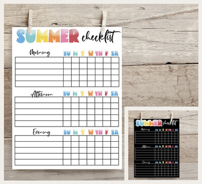 Summer Weekly Checklist