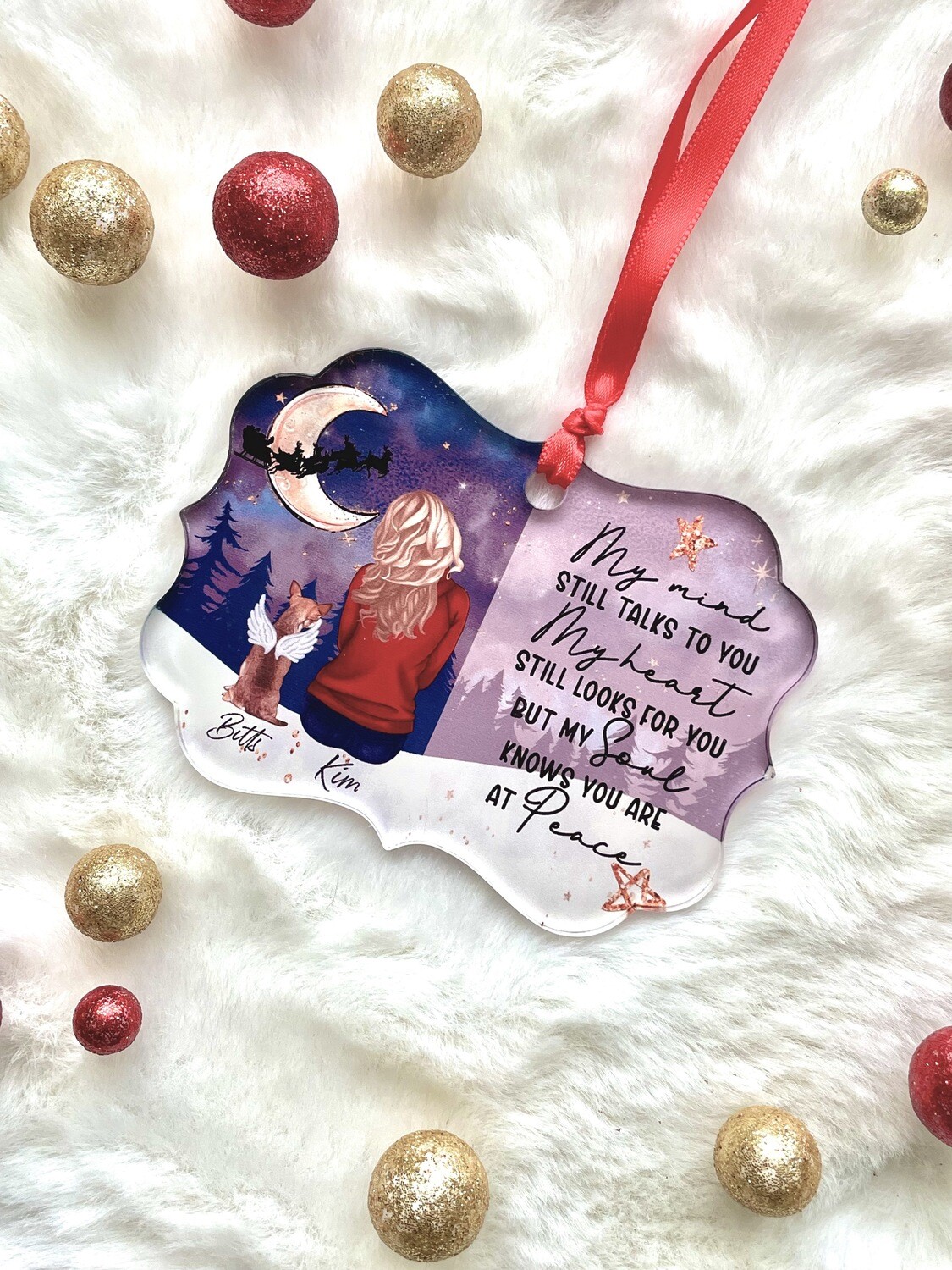 Owner and pet memorial ornament