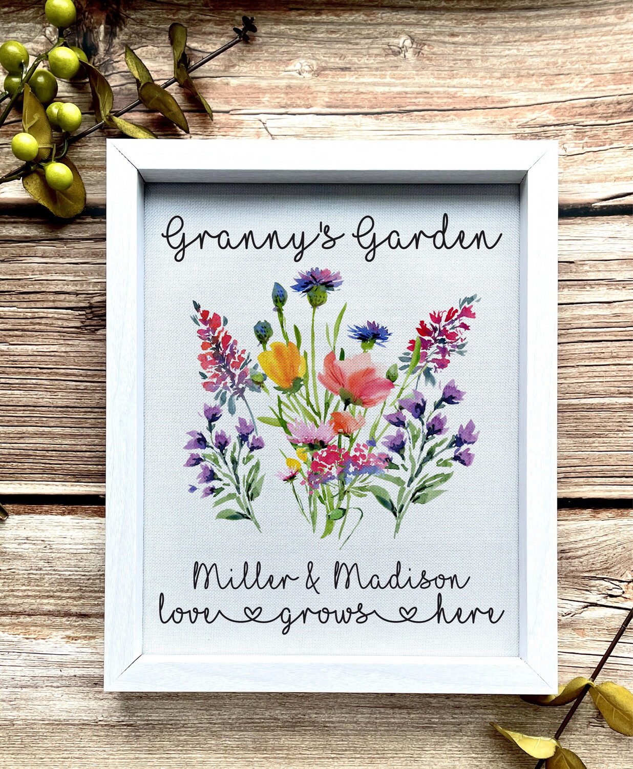 Framed Linen Flower Garden Mother’s Day Gift