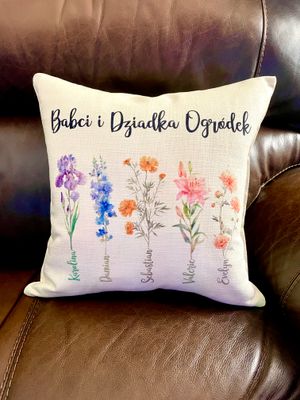 Birth Month Flower Throw Pillow
