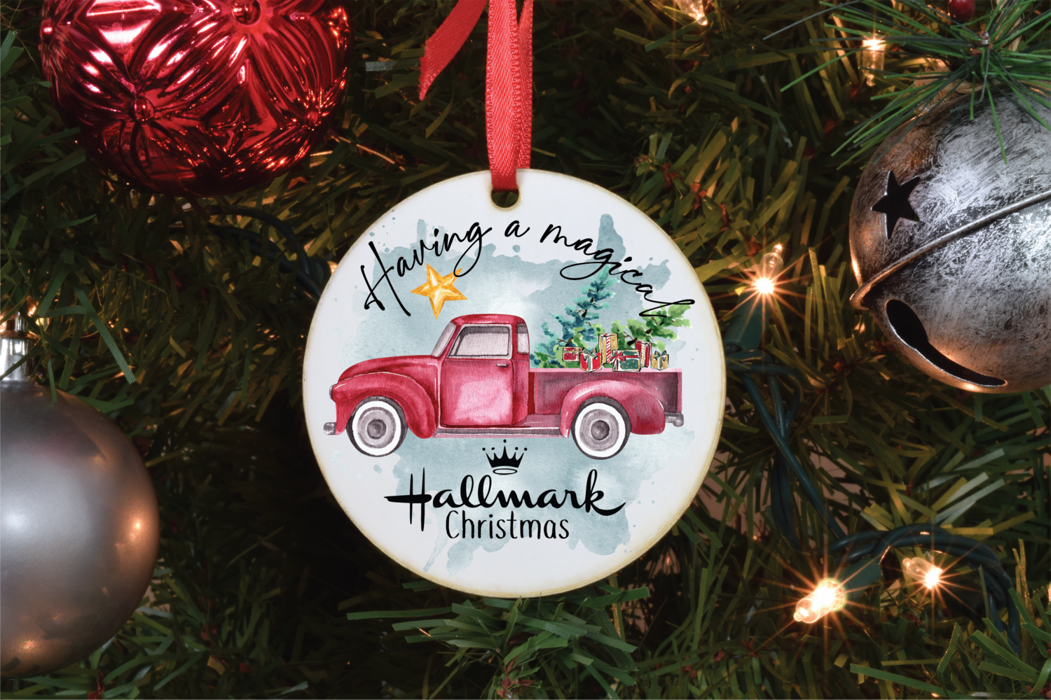 Having a magical Christmas ornament