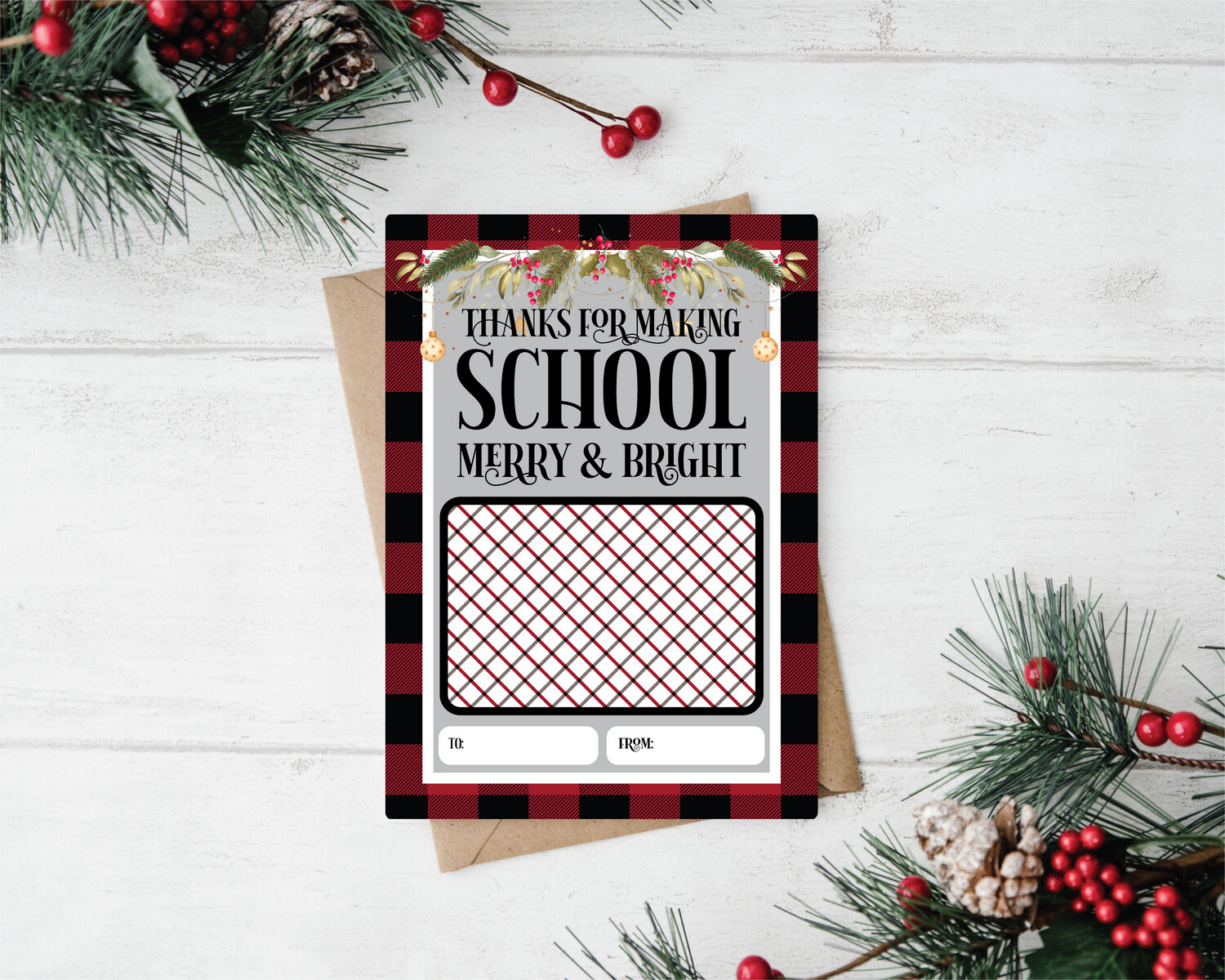 Christmas teacher gift card holder