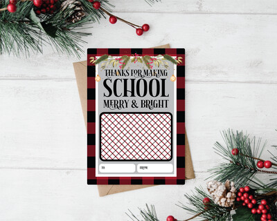 Christmas teacher gift card holder