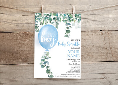 Baby Shower Balloon Invitation