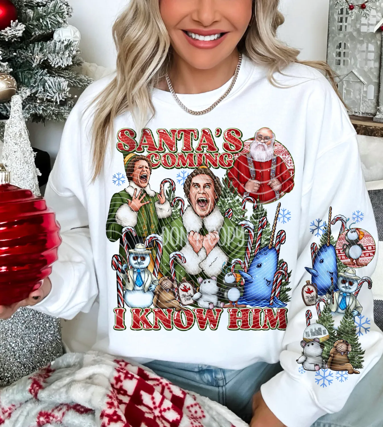 Holiday Movies and Classic Character Hoodie, Design: 1- " I know him"