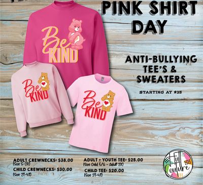 Pink Shirt Day Crewneck Sweaters