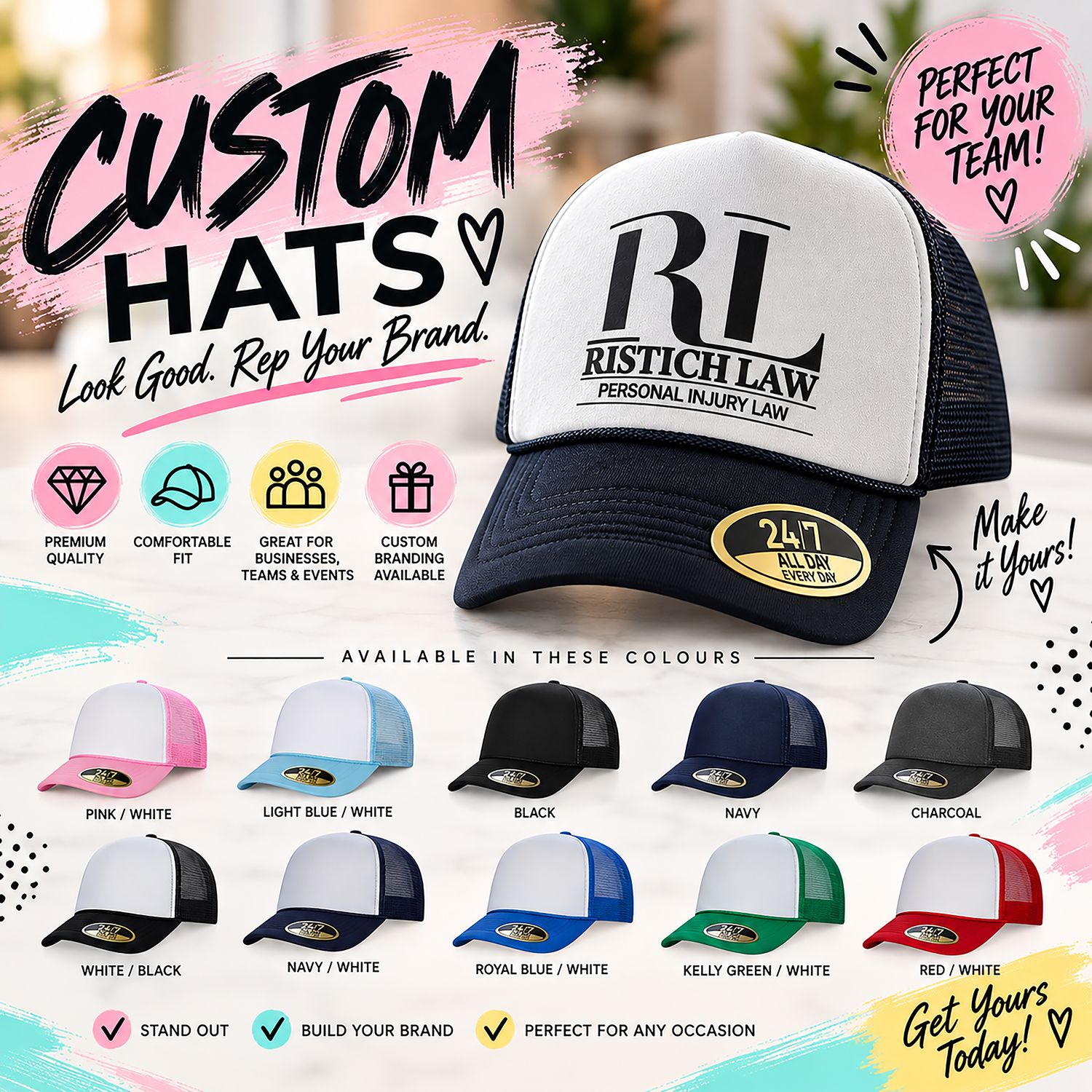 Custom 5 Panel hats