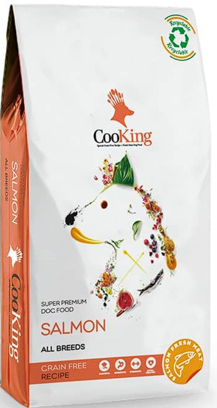 Alimento Perro Adulto Salmón  Grain Free Cooking 12 Kg.
