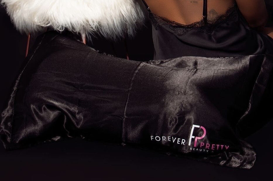 Black Silk Forever Pretty  Pillow Case