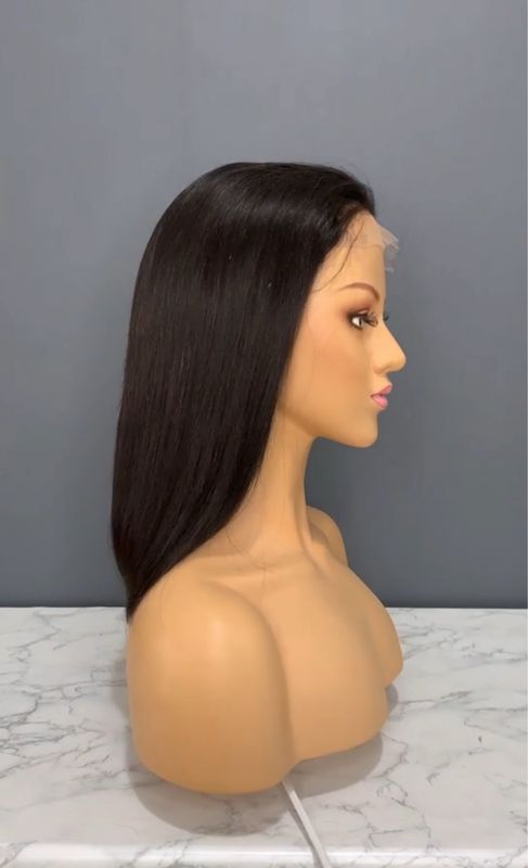 12” Kiss Me Blunt Cut Bob Closure Wig