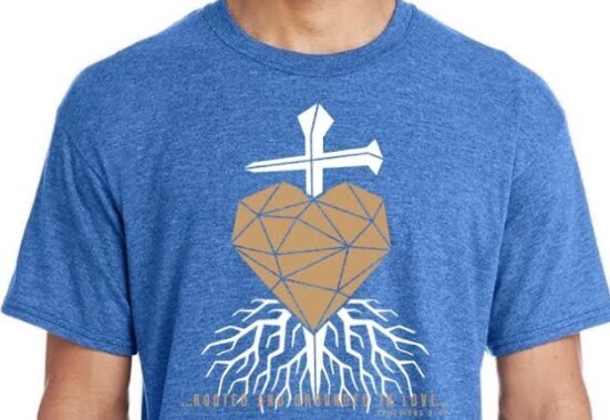 ROOTED Camper/Chaperone Heather Royal Short Sleeve- A3XL