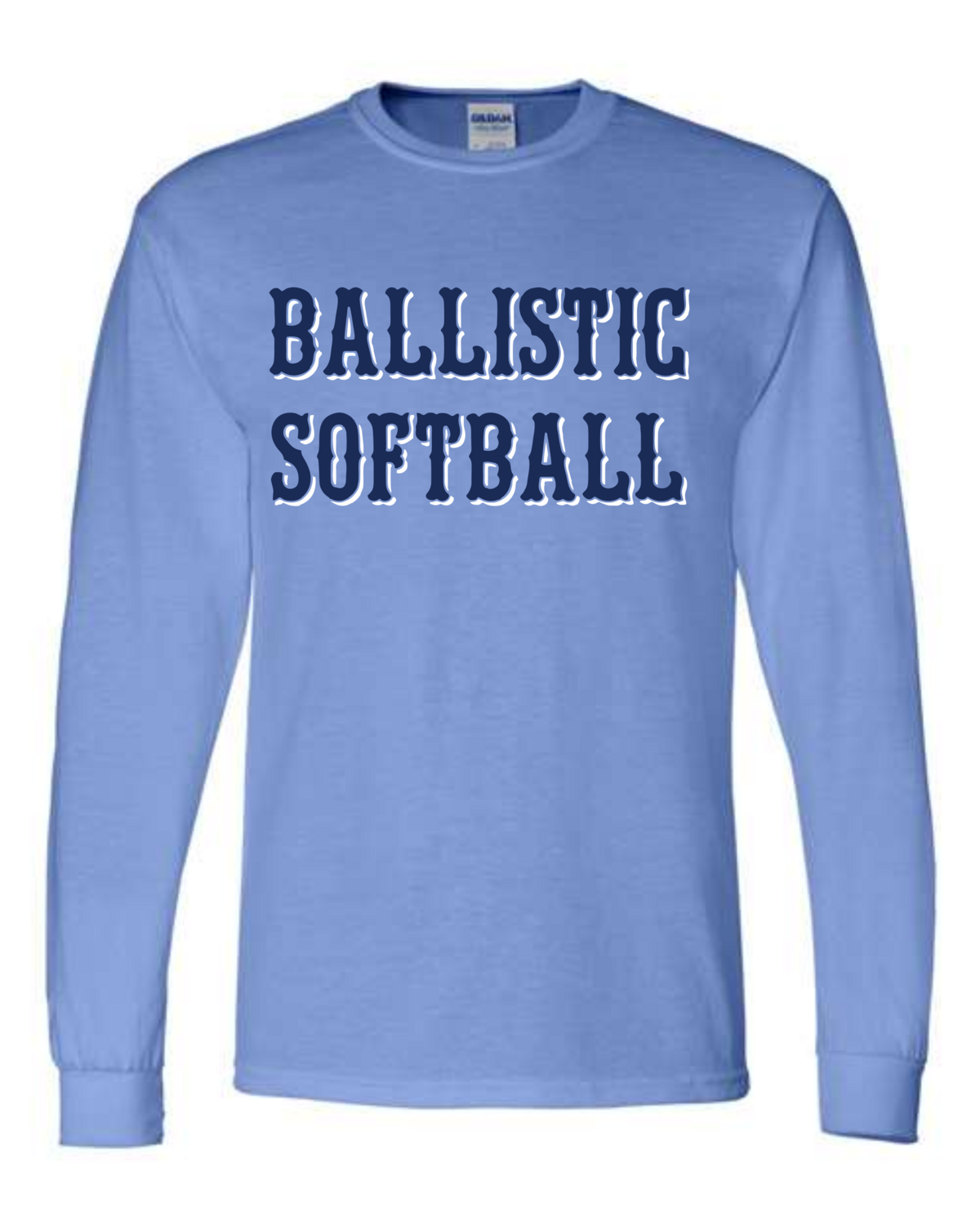 Ballistic Softball Columbia Blue Cotton Long Sleeve