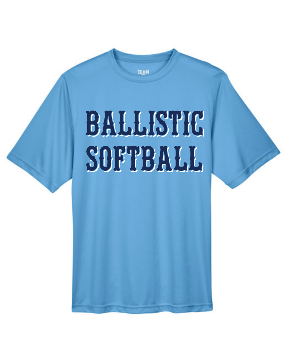 Ballistic Softball Columbia Blue DriFit Short Sleeve