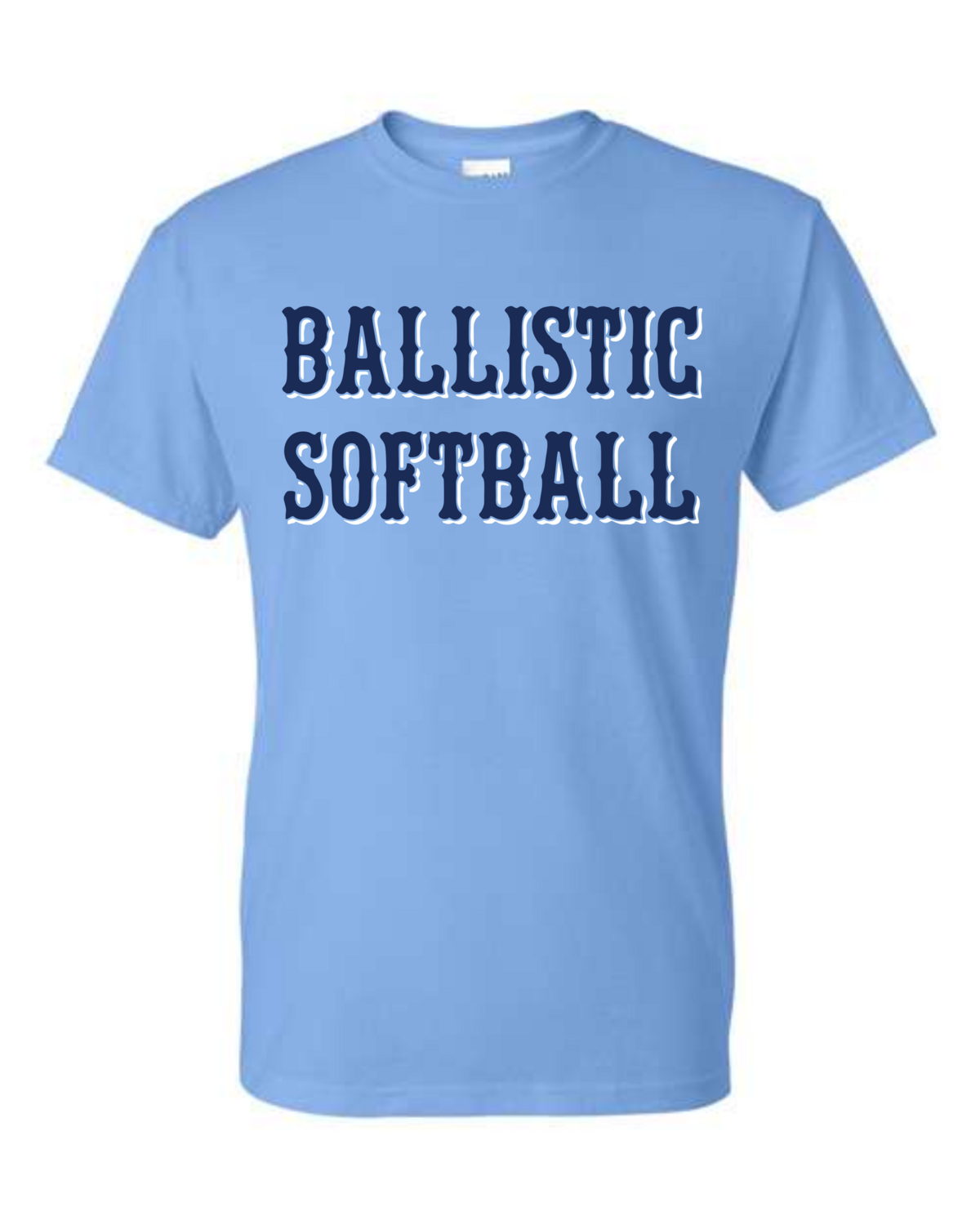 Ballistic Softball Columbia Blue Cotton Short Sleeve