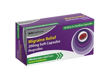 Bells Migraine Relief 200mg Soft Capsules