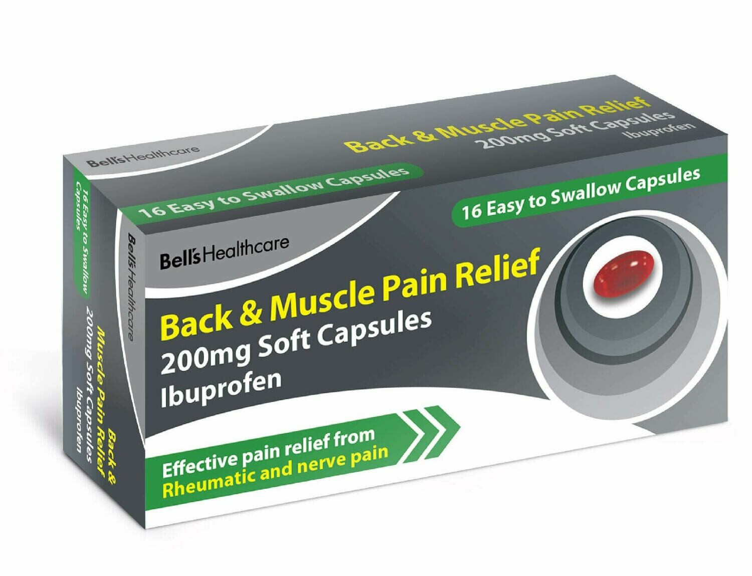 Bells Muscle & Back Pain Relief 200mg Soft Capsules