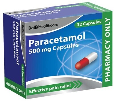 Bells Healthcare Paracetamol 500mg Capsules x 32's Pharmacy only