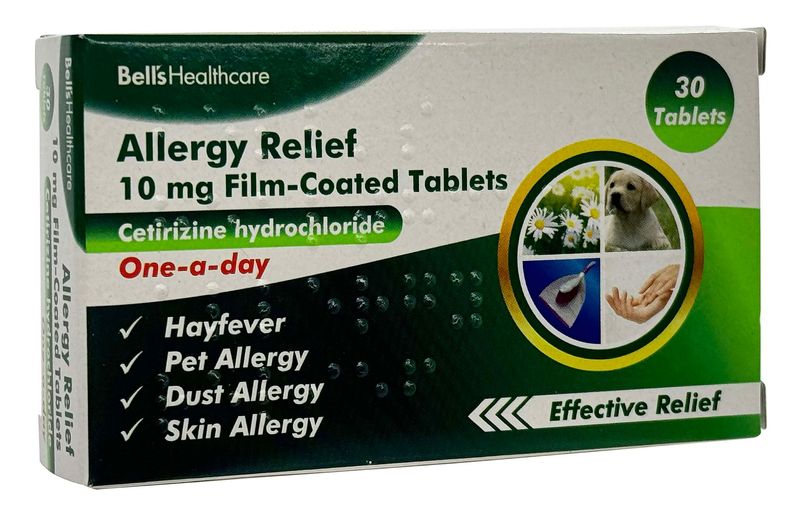 Bell's Healthcare Allergy Relief 10mg Film - Coated Tablets (Cetirizine Hydrochloride) 30s