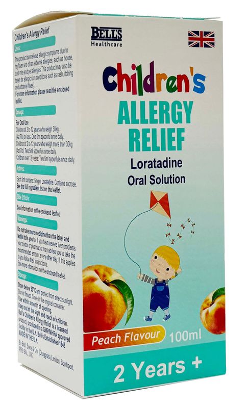 *NEW* Bell's Healthcare Children's Allergy Relief (Loratadine) Oral Solution 2 Years + 100ml Peach Flavour