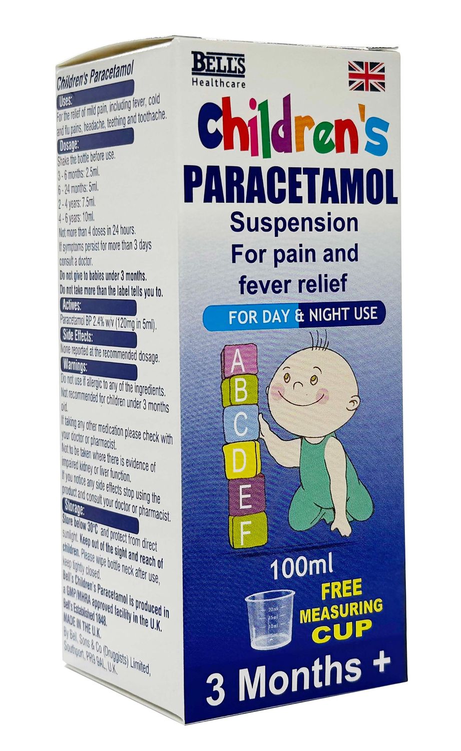 Bell's Healthcare Children's Paracetamol 100ml 3 Months +