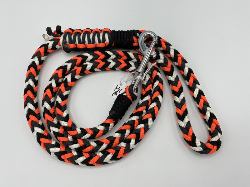 En stock : laisse luciole orange grise En stock : laisse luciole orange grise
