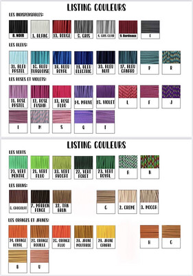 Listing couleurs