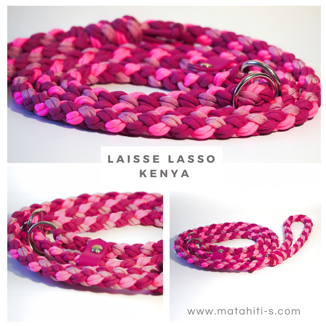 Laisse lasso avec arrêt modèle « Bora bora »