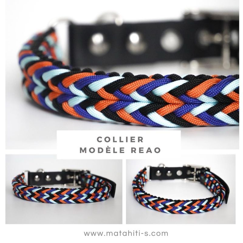 Collier Reao bleu orange et noir