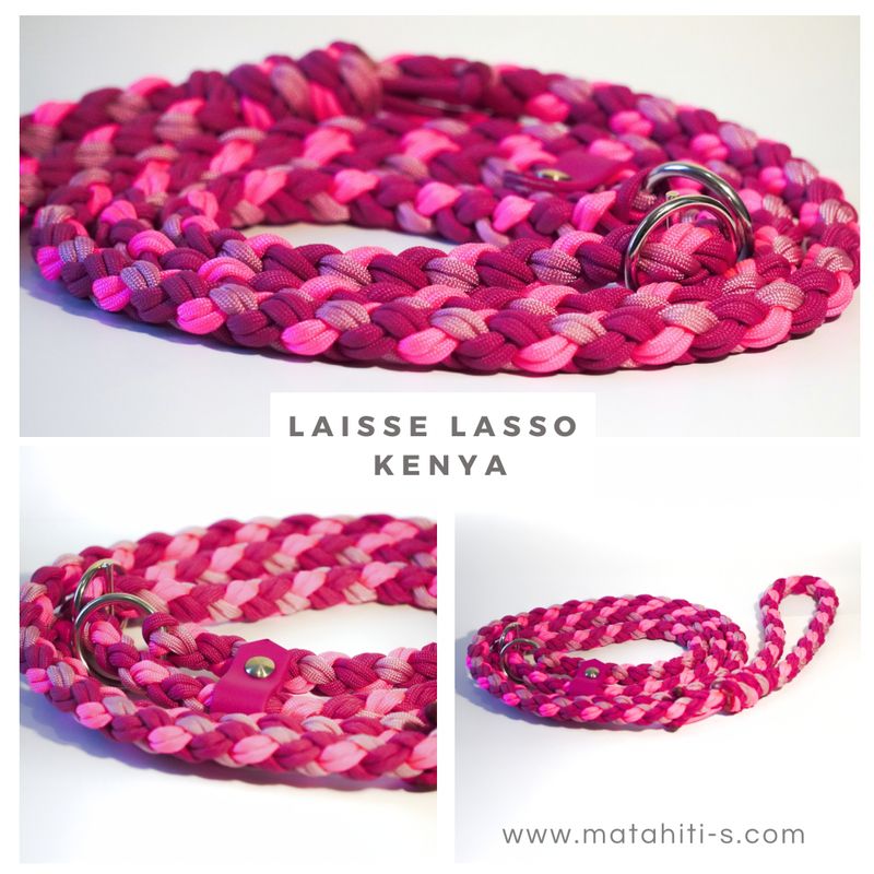 Laisse lasso avec arrêt modèle «&nbsp;Bora bora&nbsp;»