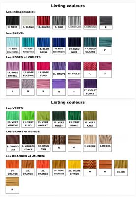 Listing couleurs
