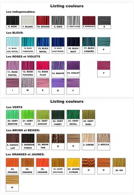 Listing couleurs