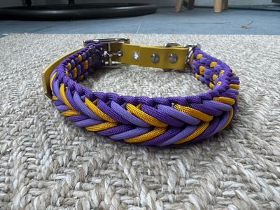 Collier Vahiné - violet et moutarde   
