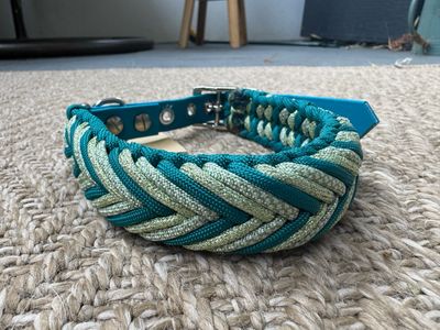 Collier Noé - bleu canard et vert  