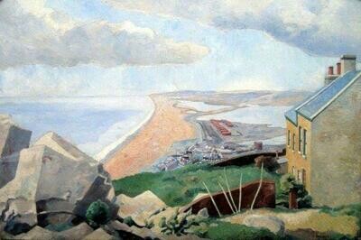 Chesil Bank from Portland. Harold Steggles. Size: 410mm x 615mm