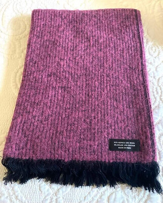 Blanket, Alpaca Throw Blended With Wool And Acrylic Lavender
