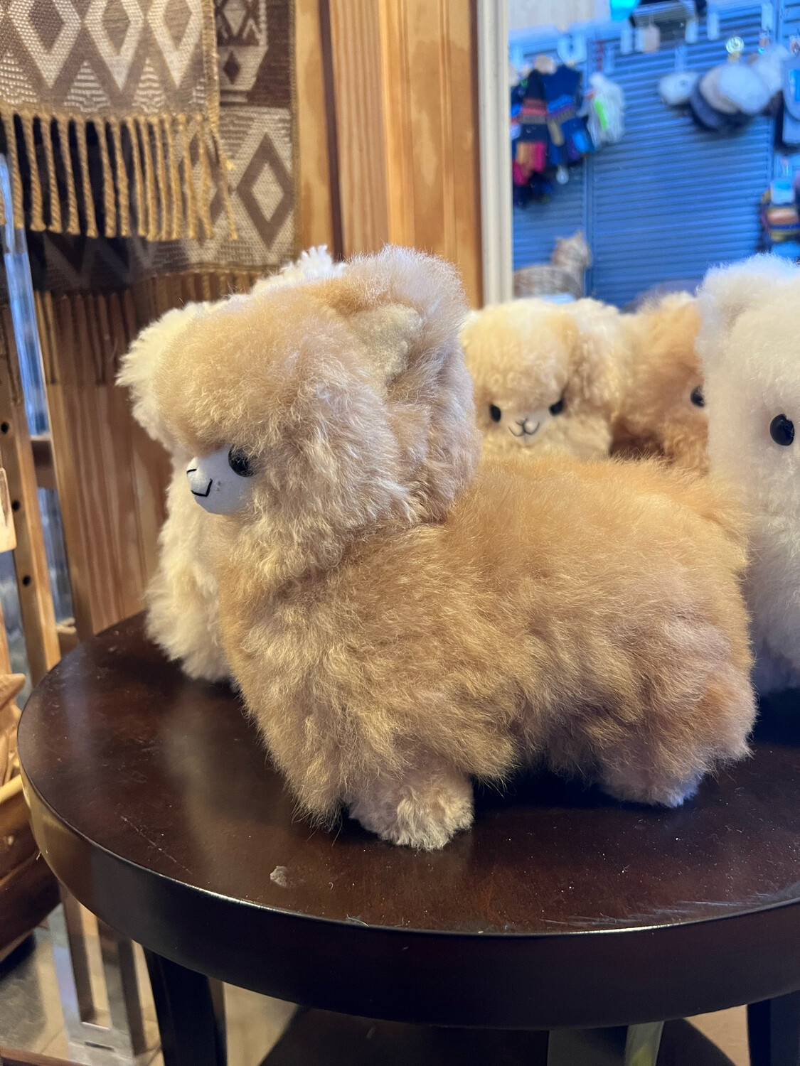 Fluffy Standing Alpaca 8 Inches Tall Cria Fleece.