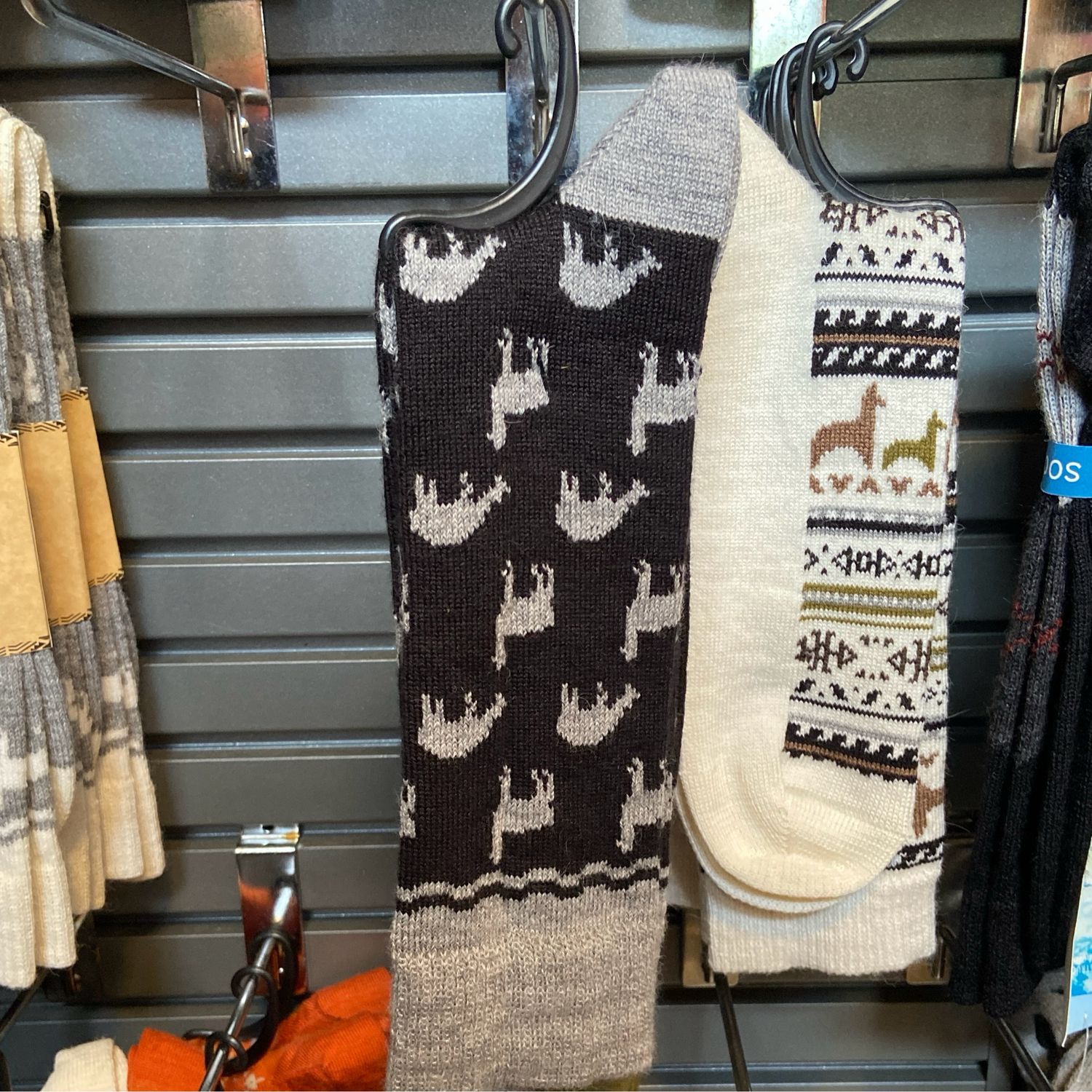 Gray/Black Alpaca Patterned Socks