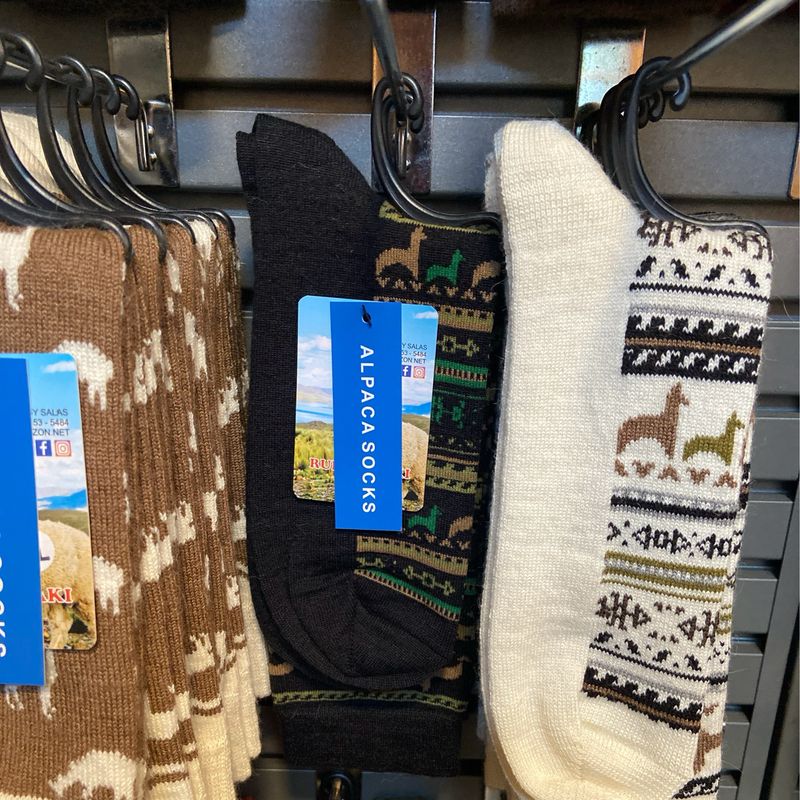 Socks, Black/Camo Alpaca Patterned