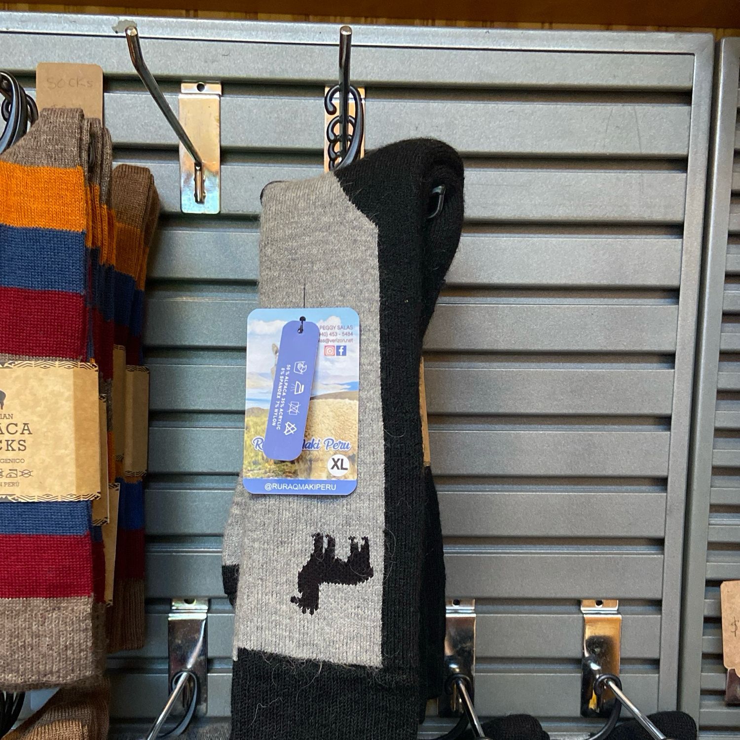 Socks: Gray/Black Alpaca