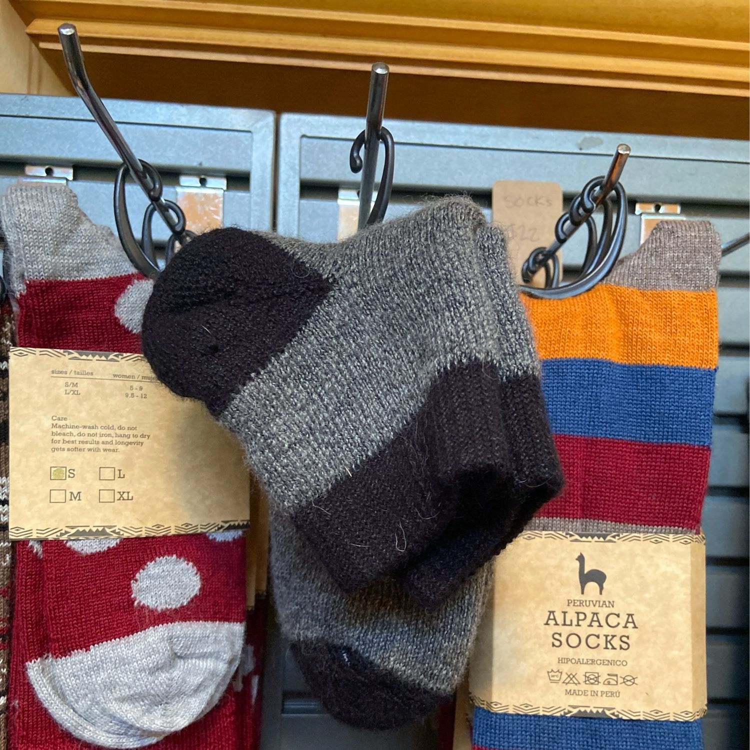 Gray/Black Alpaca Ankle Socks