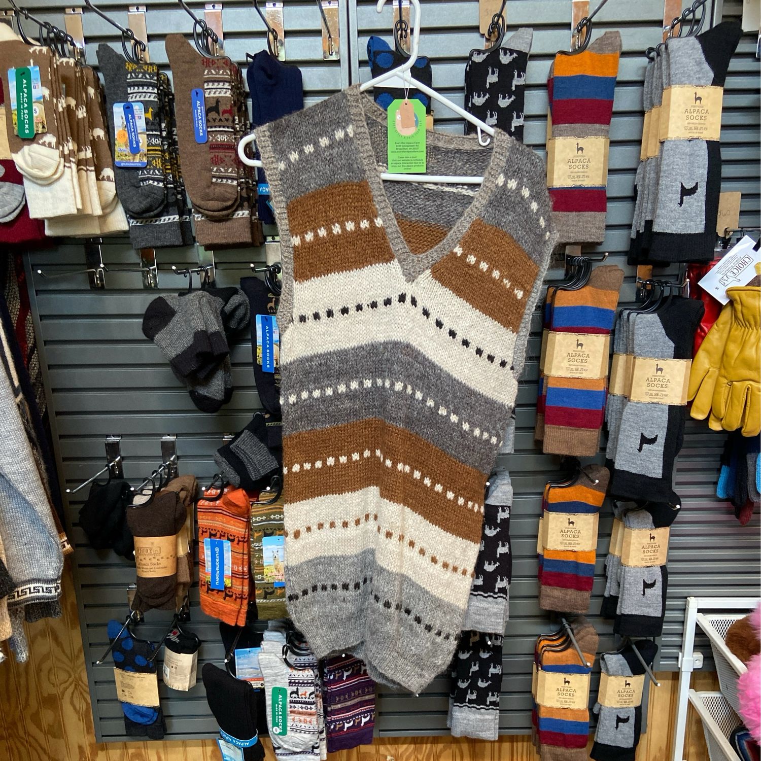 Gray, Brown, And White Sweater Vest