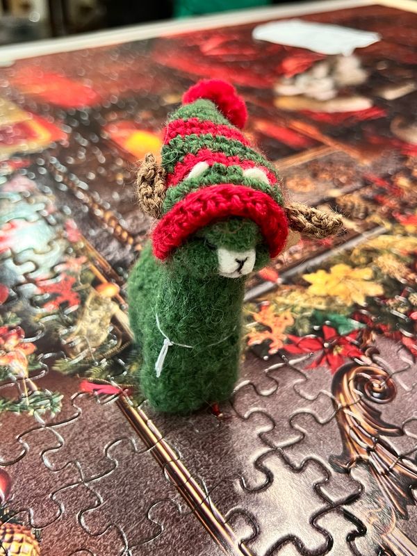 Christmas Alpaca Figurine