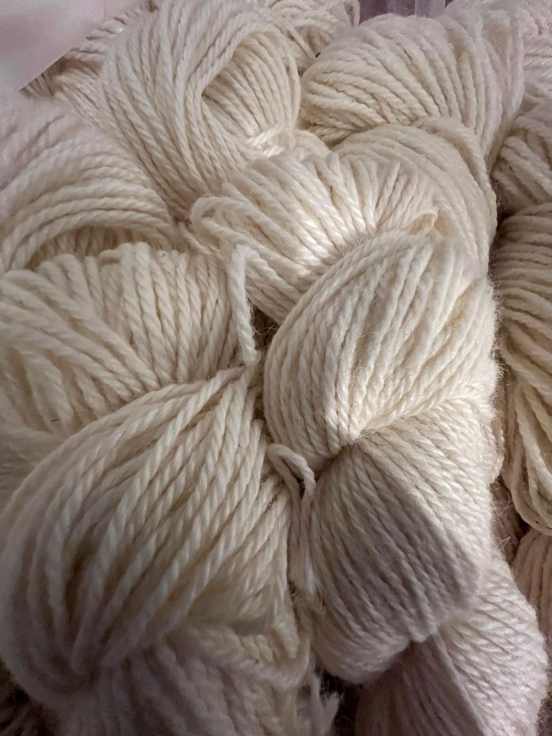 White Yarn 3 Ply Sport 100% Alpaca