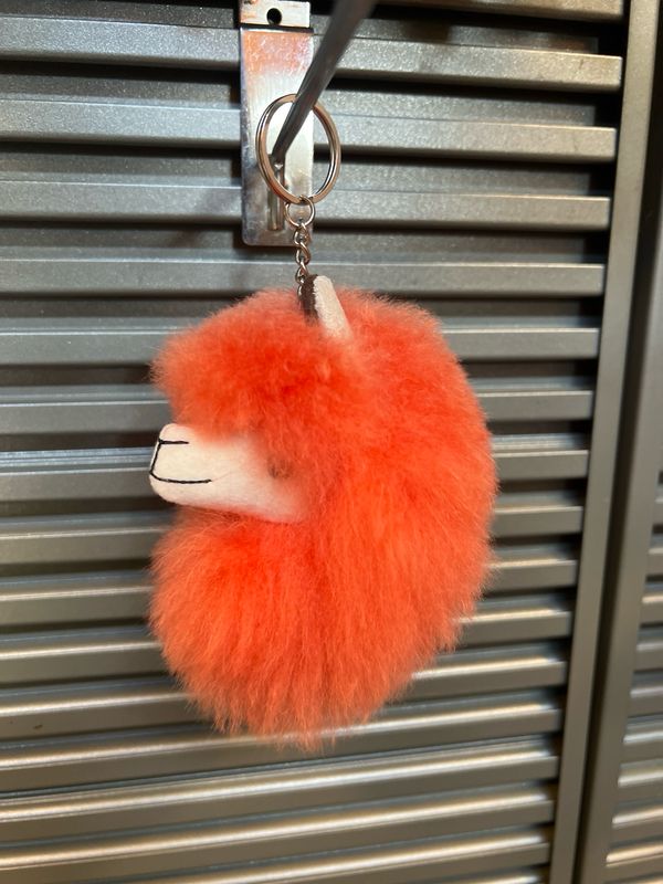 Alpaca Head Keychain Pink