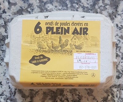 Oeufs plein air ×6 Oeufs plein air ×6