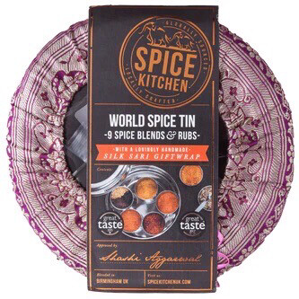 World Spice Tin With Sari Wrap