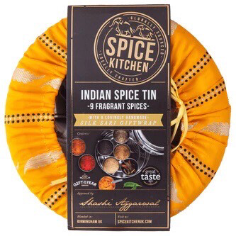 Indian Spice Tin With Sari Wrap